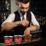 Gejoy 9 oz Rimmed Swirl Plastic Cups Disposable Wine Drinking Cups Clear Elegant Halloween Tumblers for Christmas Party Supplies(Black,100 Pcs)