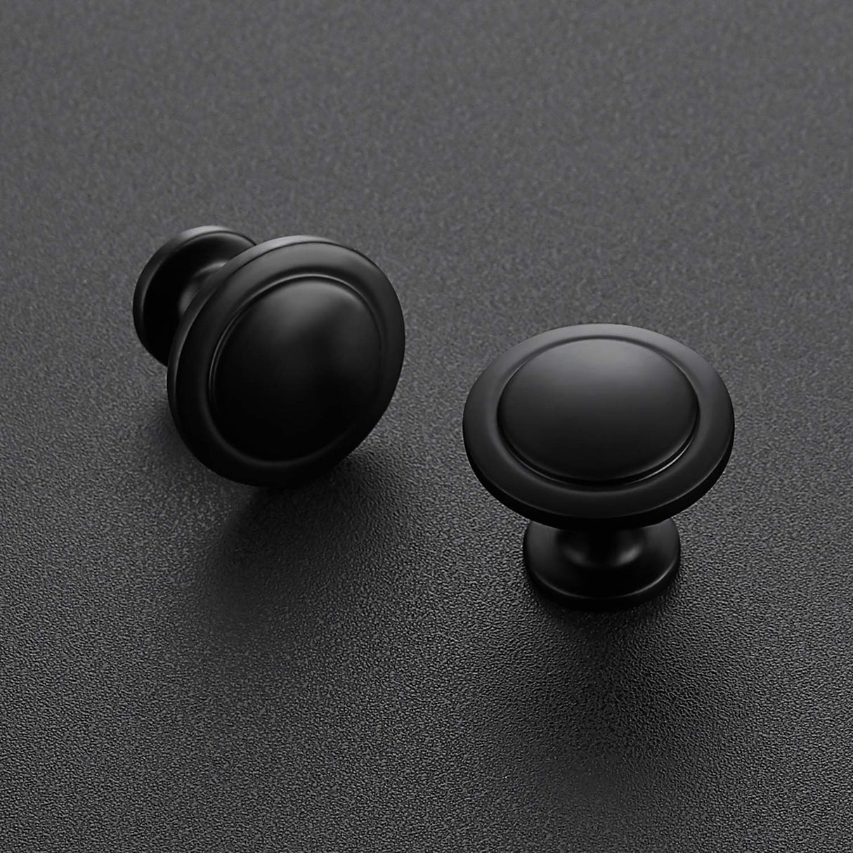 Ravinte 10 Pack 1-1/4 Inch Kitchen Cabinet Knobs Matte Black Zinc Pulls Door Handles for Dresser Drawers