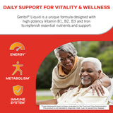 Geritol Liquid Vitamin and Iron Supplement, Energy Support, Contains High Potency B-Vitamins and Iron, Pleasant Tasting, Easy to Swallow, No Artificial Sweeteners, Non-GMO, 12 Oz, 2 Pack