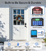 TEEHO TE001K Keyless Entry Door Lock with Handle, Electronic Keypad Deadbolt with 2 Knobs, High-Security Front Door Handle Set for Home & Rental, Smart Auto-Locking, Easy Install, Matte Black