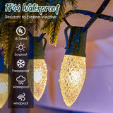 Brightown C9 Light Strand, 100 FT Outdoor String Lights Christmas Stringer with 100 Sockets for Christmas Decor Patio, E17 Light Socket, 12 Spacing, Green Wire