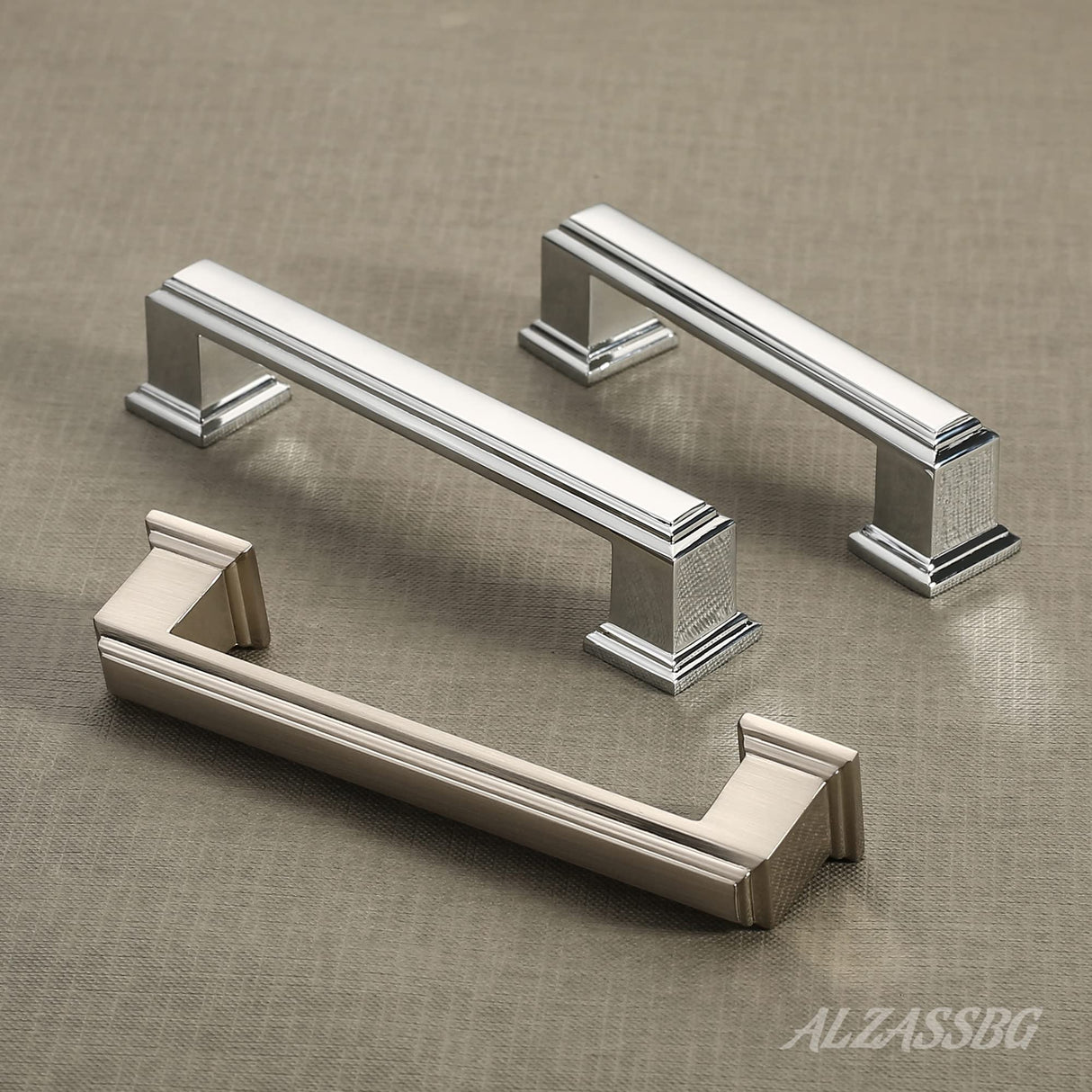 Alzassbg 6 Pack Brushed Satin Nickel Cabinet Pulls, 3 Inch(76mm) Hole Center Cabinet Handles Kitchen Pulls for Cabinets and Drawer AL3071SN