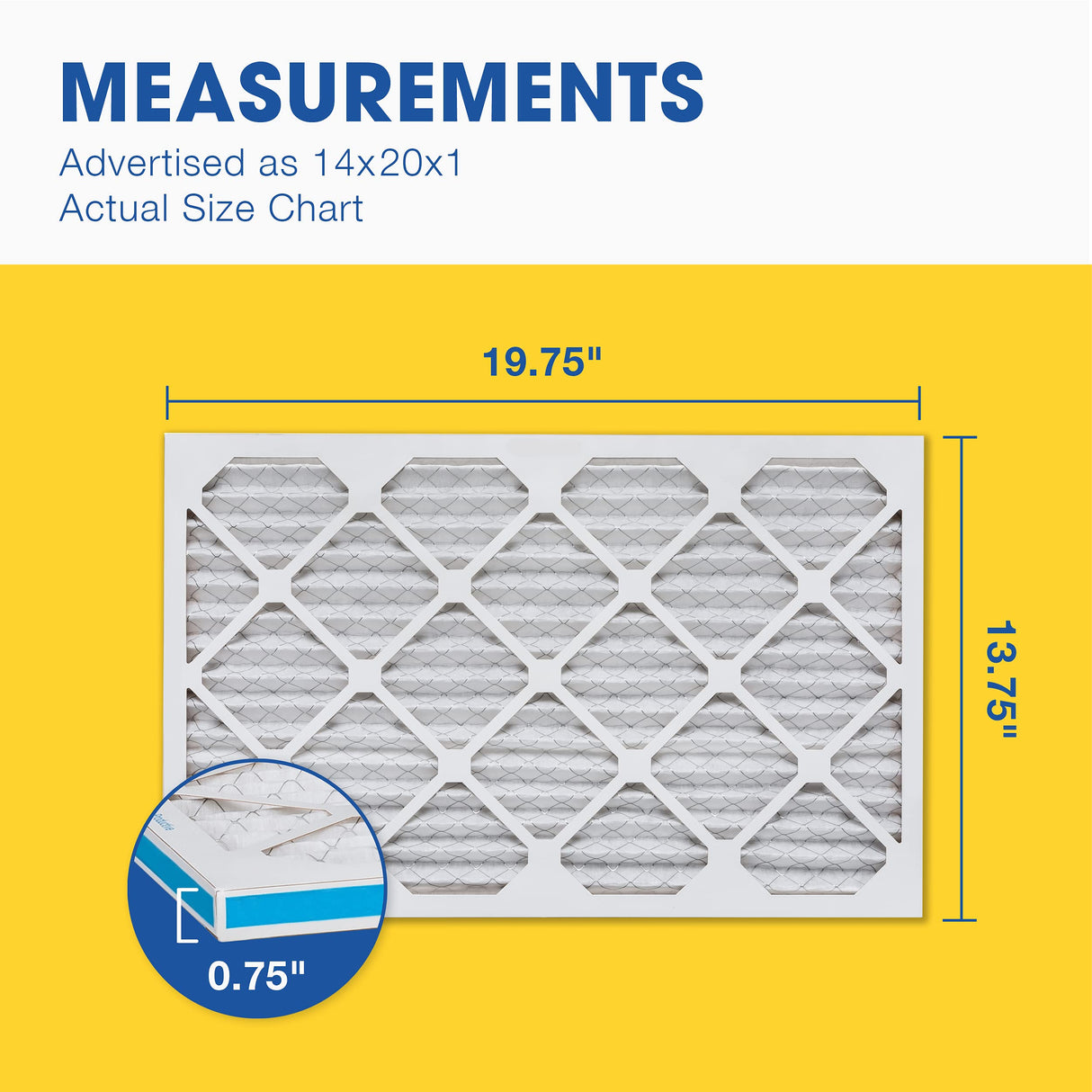 Aerostar 14x20x1 MERV 8 - 6 Count - High Efficiency Pleated HVAC, Furnace & Air Conditioner Filters - Removes Dust, Lint, Mold & Allergy-Causing Pollen