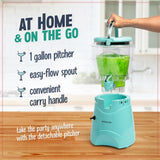 Nostalgia Frozen Drink Maker and Margarita Machine for Home - 128-Ounce Slushy Maker with Stainless Steel Flow Spout - Easy to Clean and Double Insulated - Aqua