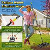 Lawn Leveling Rake: Anti Flipping 17" x 10" Stainless Steel Lawn Ground Leveler for Soil, Heavy Duty Grass Top Soil Dressing Leveling Rake, Home Lawn,Golf Field,Yard Landscaping Tool, 60” Long Handle