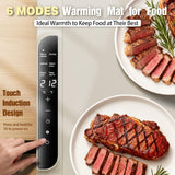 Warming Mat for Food - Food Warmer with 14 Temperature - Silicone 6 Modes Electric Warming Tray - Home Kitchen Appliances - 26 * 15 inches (Cream)