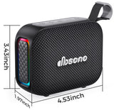 dbsono Stocking Stuffers for Teens Men Women: Christmas White Elephant Gifts for Adults, Portable Bluetooth Speaker Waterproof, IPX5 HD Sound Up to 24H Playtime, Cool Tech for Boys Girls-Black
