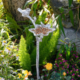 Sungmor Cast Iron Bird Feeder, Decorative Garden Stake, 26.2 Inches Tall