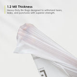 EKO 8 Gallon Trash Bags Drawstring 1.2 Mil - 100 Count White Medium Garbage Bags Unscented, 30 Liter Plastic Kitchen Trash Bags with Easy-Dispense, Code F-1