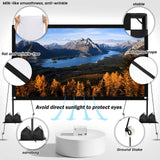 120inch Projector Screen with Stand: Portable Projector Screen Outdoor Indoor Front/Rear16:9 4K HD with Carry Bag Sandbag- Movie Screen for Backyard Moive Night, Camping, Theater