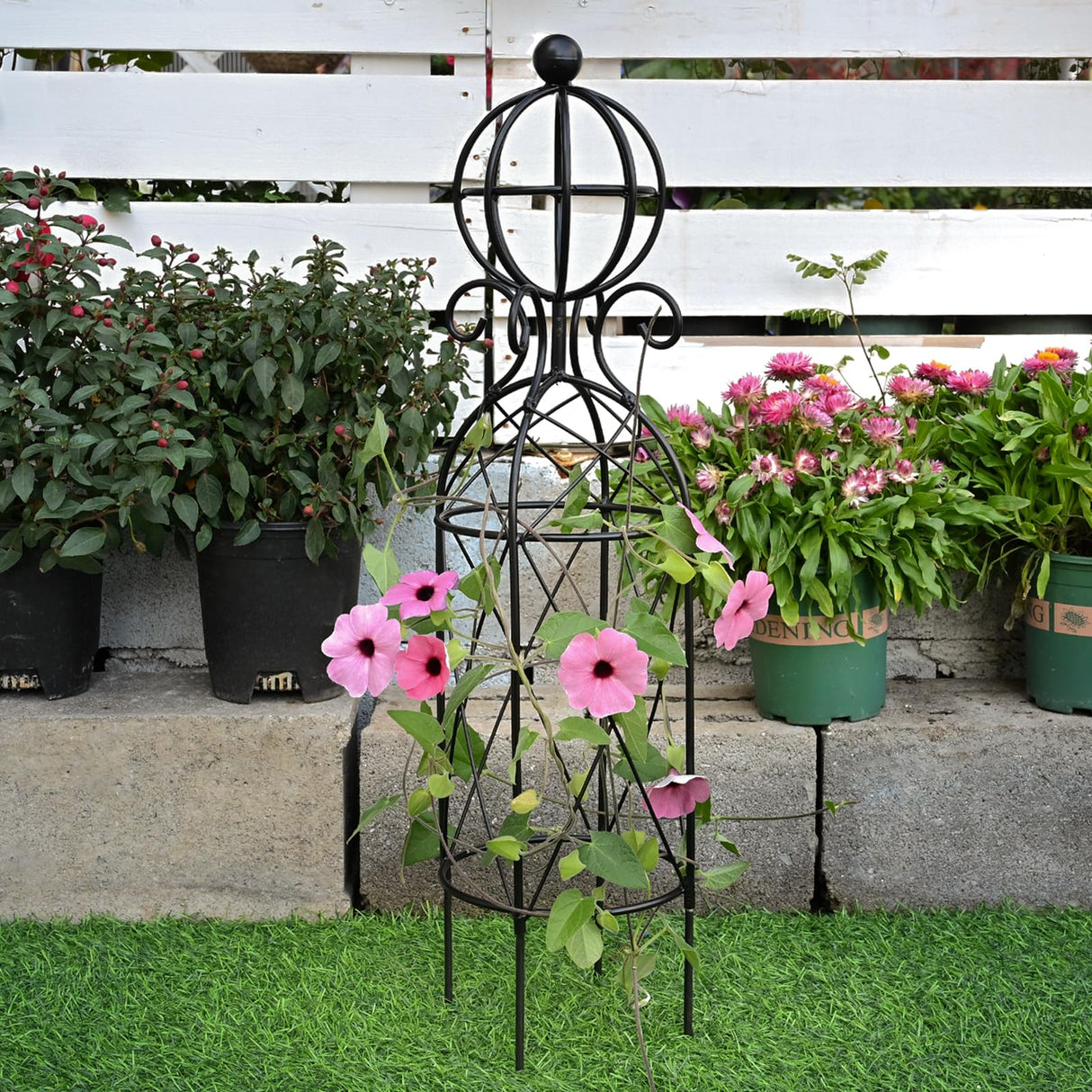 GOOOXIM Metal Garden Obelisk Trellis for Climbing Plants - 27.1"x7.8"