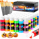 Caliart Acrylic Paint Set of 36 Colors with 12 Brushes
