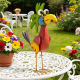 Ultym 19.7" Metal Parrot Yard Art, Outdoor Tiki Bird Sculpture