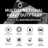 TARPAL Small Tarps 4x6 Feet(2-Pack) Heavy Duty Tarp 10.5Mil Multipurpose Protective Cover Waterproof,Snow or UV Protection,Durable Reinforced Edges,Silver/Black