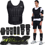 BeatBoost Adjustable Weighted Vest Set 40 lb with Wrist and Ankle Weights for Men Women Weight Vest with Steel Plates Weights for Walking Strength Training Running Workout
