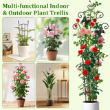 Plant Trellis for Climbing Plants Indoor Outdoor,2 Pack 33 Inch Expandable Metal Trellis for Potted Plants,Flowers Vine Ivy,Sturdy Climbing Plant Support for Indoor & Outdoor Houseplants with Ties