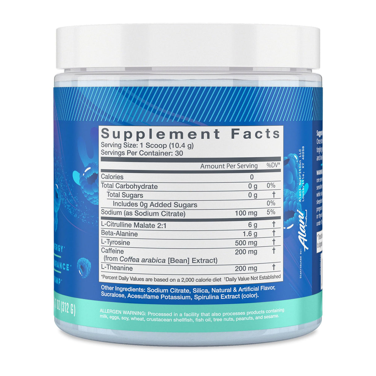 Alani Nu Pre Workout Powder BREEZEBERRY, Amino Energy Boost, Endurance Supplement, Sugar Free, 200mg Caffeine, L-Theanine, Beta-Alanine, L-Citrulline, 30 Servings