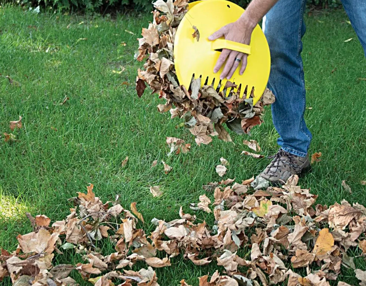 Rocky Mountain Goods Classic Leaf Scoops - Yellow Collector Leaf Grabbers with Handles for Easy Yard Cleanup - Claw Rake Tips for Gathering and Scooping Leaves and Grass