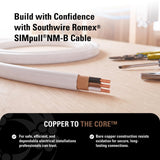 SOUTHWIRE Company #28827455 250' 14/2 W/G NM Indoor Cable, for Dry Location, Compatible with Standard Electrical Devices