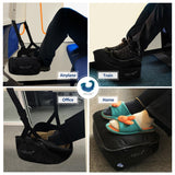 2-in-1 Airplane Footrest Pillow - Inflatable Travel Foot Hammock & Cushioned Foot Pad for Ultimate Comfort on Flights, Travel Accessories, Portable Foot Rest for Flights