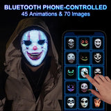 Gootus Face Transforming LED Mask with App Controlled - Halloween Costumes for Kids, Light Up Mask with Gesture Sensing, Boys Toys Gifts for Birthday Costume Christmas