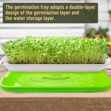 warmfarm Pack 10 of Seed Sprouter Tray with Drain Holes,Seed Germination Trays Kit BPA Free Nursery Tray,Soil-Free Wheatgrass Tray Sprouter Microgreens Growing Kit (Green-10 Pack)