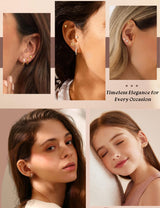 LOLIAS 10Pairs Flat Back Earrings for Women Girls Hypoallergenic Gold Stud