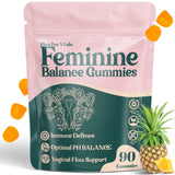 Premium Feminine Balance Gummies for Women’s - Hawaiian Pineapple Gummies for Women pH, 4-in-1 Benefits Includes pH Balance, Healthy Odor, Flora and Immune Support -90 Count (Vegan & Gluten-Free)