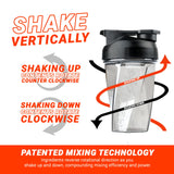 HELIMIX 1.5 Vortex Blender Shaker Bottle Holds Upto 20oz | No Blending Ball or Whisk | USA Made | Portable Pre Workout Whey Protein Drink Shaker Cup | Mixes Cocktails Smoothies Shakes | Top Rack Safe