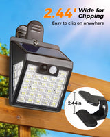 Thumok Clip On Solar Lights Outdoor,Motion Sensor Outdoor Lights, 72LEDs 600LM Solar Lights with Motion Sensor,Outdoor Solar Lights for Fence,Deck Railing, Gutter,Patio,Garden (2, Black)