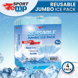 Sport Temp Reusable Large Ice Pack (4 Pack) Long Lasting - Perfect for Keeping Food Or Beverages Cold, Coolers, Camping, Beach Coolers, Hiking & More, Clear Blue