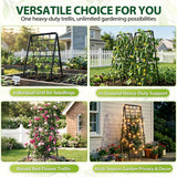Heavy Duty 2 Pack 50"x17" Adjustable A-Frame Trellis for Climbing Plants Outdoor, Metal Rust-Proof Garden Trellis, Dense Grid Climbing Frame Trellis for Raised Beds, Cucumber, Tomatoes Outdoor