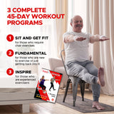 HASfit Exercises for Seniors DVD - 4 Discs - 16 Senior Workouts for Balance, Weight Loss, Flexibility, Cardio, Strength, Yoga Fitness, Seated Chair Exercise For Beginners, Elderly - 3 Programs