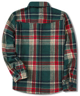 Mens Plaid Shirts Casual Long Sleeve Button Down Plaid Shirt Dad and Son Matching Shirts Christmas Green Plaid, 2XL