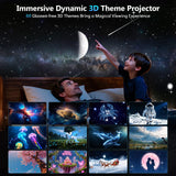 Rossetta 3D Projector, 60 Themes HD 3D Galaxy Projector with Bluetooth Speaker & Remote, 1H/2H Timer, Night Light for Bedroom, Home Decor, Party, Birthday & Christmas Gifts for Adults, Girls, Boys