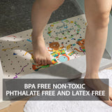 YINENN Bath and Shower Safety Mats 40x16 inch, Non Slip with Suction Cups for Bathroom Stall and Tub Floor, Extra Large and Machine Washable, Drain Holes Keep Bathtub Clean, Colored Animals