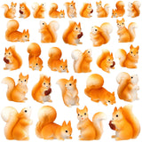 Weysat 40 Pcs Mini Resin Squirrel Miniature Small Squirrel Figures Tiny Resin Animal Decor Garden Accessories Cupcake Topper Decor for DIY Outdoor Landscape Garden Lawn Birthday Craft