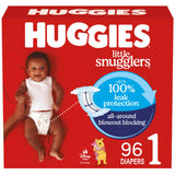 Huggies Little Snugglers Baby Diapers, Size 1, 96 Ct