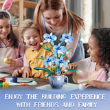 iixeal Blue Orchid Flower Building Set for Adults, Coffee Cup Orchid Botanical Collection Plant Building Kit, Home and Office Decor Gift for Christmas Day, Valentines, Birthday 567pcs