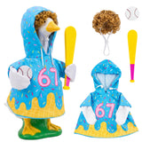 Sloakify Summer 67 Baseball Porch Goose Outfits, Ice Cream Hoodie Wigs for 23 inch Goose, Geese Statue Clothes Costume 4 Pcs Accessories, Birthday Party Garden Outdoor Yard Lawn Patio Decor
