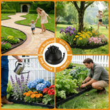 4 Inch Tall Landscape Edging, 132FT Garden Lawn Edging Kit with 120 Spikes, No Dig Plastic Border for Flower Beds, Pathways, Driveways, Weed Barrier