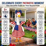 Go Ho 4th of July Porch Goose Outfit Angel Style, American Flag Patriotic Clothes for 23 Inch Porch Goose Statue, Independence Day Costume, 250th Anniversary USA Outdoor Lawn Garden Decoration