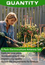 8 Pack 15" Electroculture Copper Gardening Antenna, Copperwire for Gardening, Garden Plant Stakes, Pure Coppers Rods for Garden, Electro Culture Coppers Coils Tools, Pyramid Tensor Rings Copper Kit
