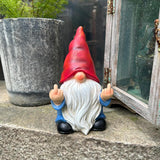 Middle Finger Gnome Statue 7.8in， Naughty Garden Gnome Statue Decoration and Lawn Ornament - Funny Garden Gnomes for Outdoor or Home Decor