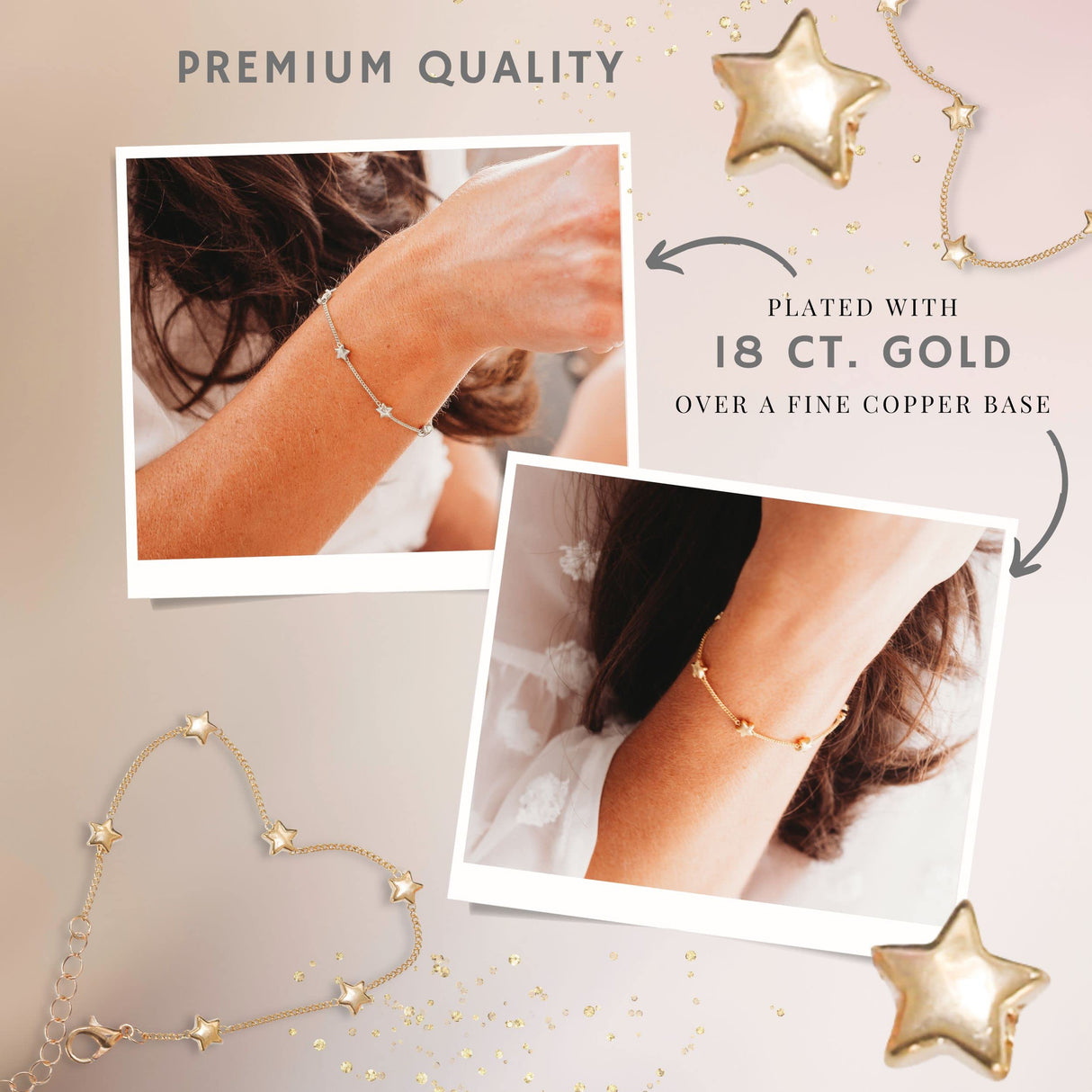 Swanky Crafts Best Friend Birthday Gifts For Women - Friend Gifts For Women, Friendship Gifts For women, Birthday Gift For Best Friend Bracelets - Golden Plated Star Bracelet With Gift Wrap
