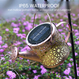 Solar Lights Outdoor Decorative, 2 Pack Metal Watering Can Lights Waterproof, Small Hanging Garden Decor Yard Outside Patio Lawn, Gifts for Mom Grandma Women Birthday(Warm White)