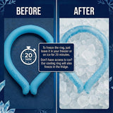 Set of 3 - Neck Cooling Tube for Heat Relief | Reusable Cooling Neck Ring | Wearable ice Pack for hot Weather | Ice wrap for Sports and Hiking | Personal Cooler for Temperature Regulation (Blue)