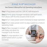 Core Products Jeanie Rub Variable Speed Massager, Deep Tissue Back & Shoulder Massager for Pain Relief, Body Massager for Back, Neck, Lower Back & Cellulite Massage