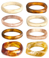 Vieyomn 8 Pcs Irregular Chunky Wide Wrist Bangle Bracelet Colorful Acrylic Resin Bangle Bracelets Set for Women