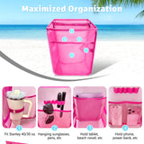 XYFuuee 2-in-1 Cooler Organizer Insert for X Large Bogg Bag Accessories, PEVA Leak-Proof Ice Chest, Lightweight Mesh Divider Inserts Pouch with 4Fastener for XL Bog Beach Rubber Tote, Hot Pink
